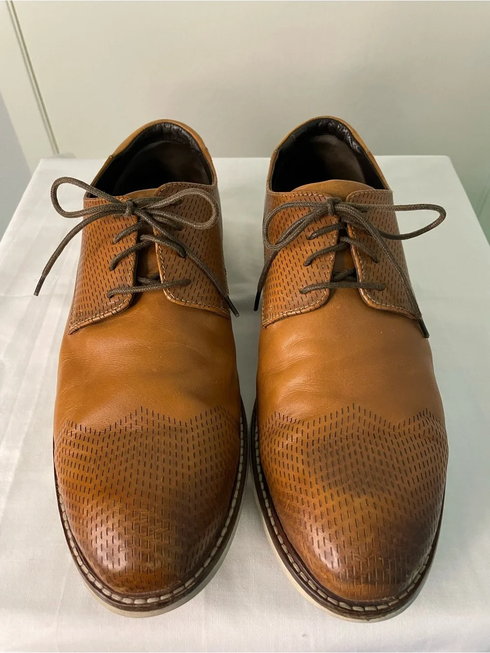 Johnston & Murphy Brown Leather Cap Toe Oxfords 10.5M